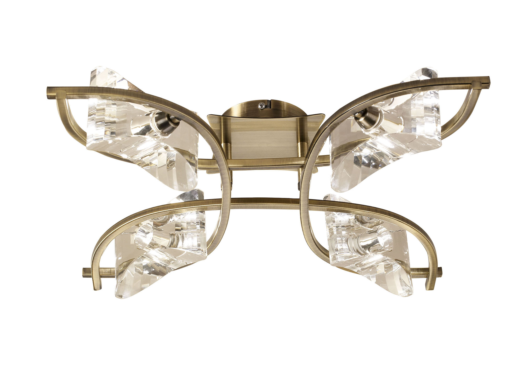 Kromo Antique Brass Ceiling Lights Mantra Flush Fittings